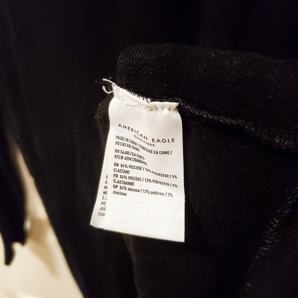 American Eagle Black Plush Shift Sweater Dress - Picture 4 of 8